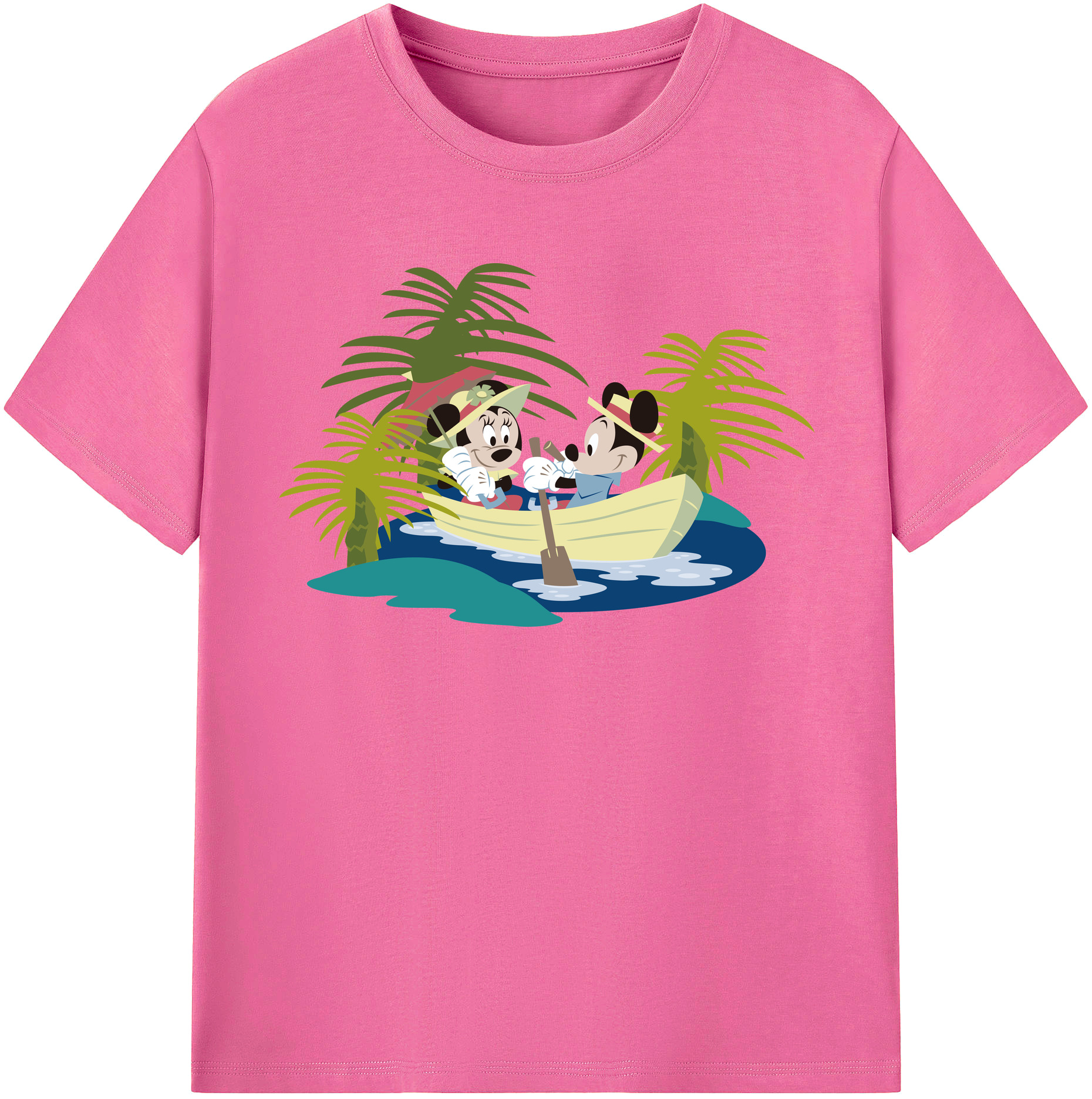 （画像用） ミッキーマウス Mickey Mouse レディースカジュアルプリントTシャツ（綿100％）